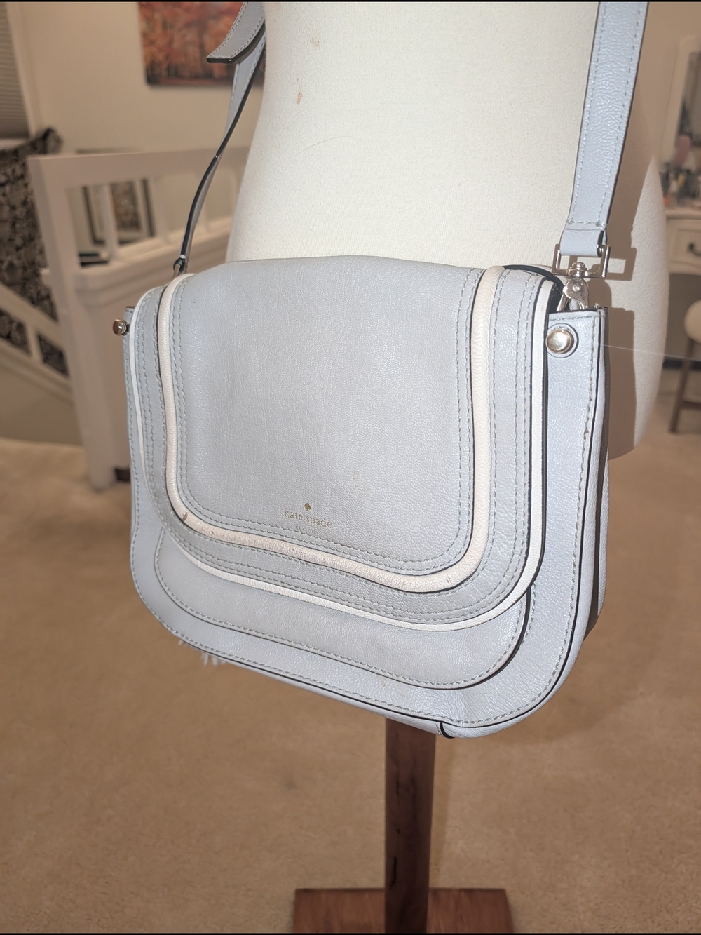 kate spade Gray Leather Crossbody Bag